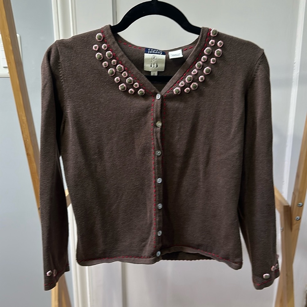Cousin Johnny cotton cardigan embroidered